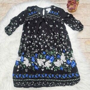 Old Navy Girl Black Floral Dress Size S 6-7